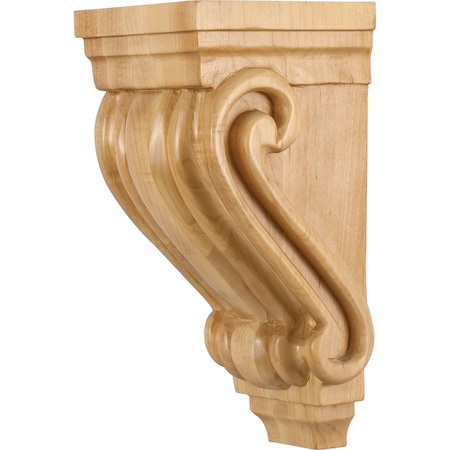 Hardware Resources 4-1/2" Wx5"Dx10"H Rubberwood Scrolled Corbel CORC-1RW